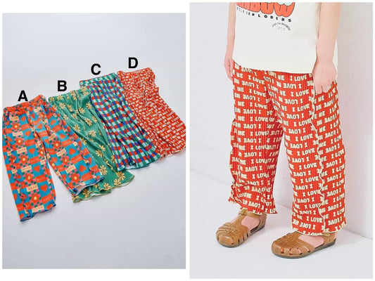 日本童裝 p.premier 輕盈透氣褶襉寬褲 80-140cm 女童款  夏季 PANTS
