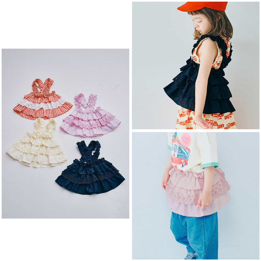 日本童裝 p.premier 荷葉邊吊帶背心/半裙 80-140cm 女童款 夏季  TOPS SKIRTS