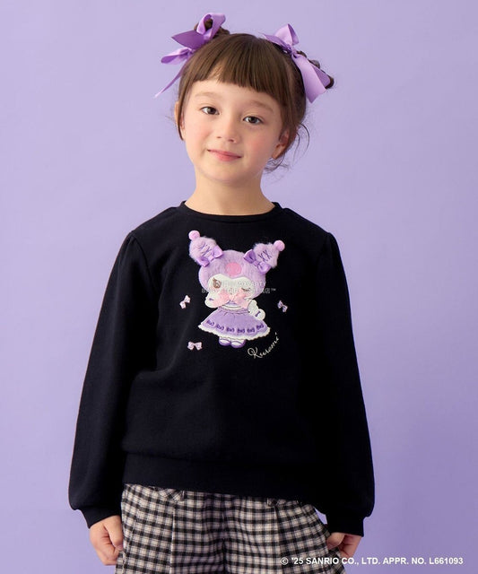 日本童裝 aF#a325 x Sanrio My Melody&Kuromi衛衣 90-150cm 女童款 秋季 TOPS
