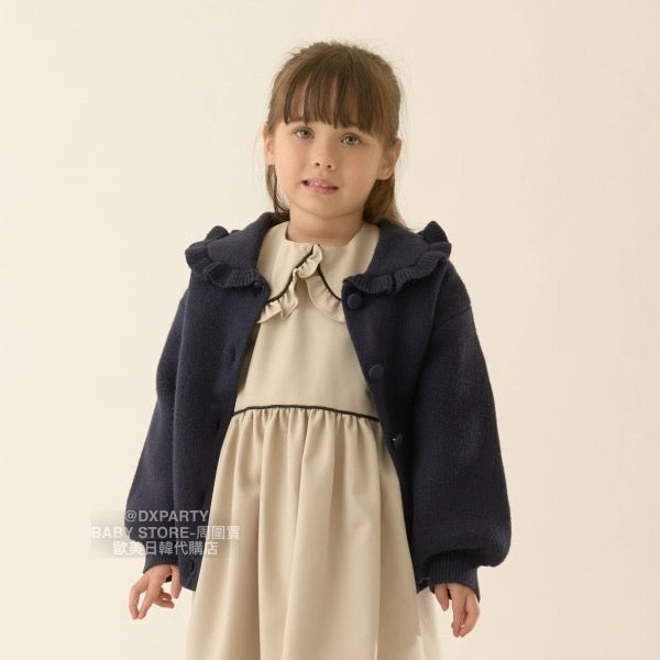 日本童裝 Ly# mine 荷葉領針織外套 110-140cm 女童款 秋季 OUTERWEAR