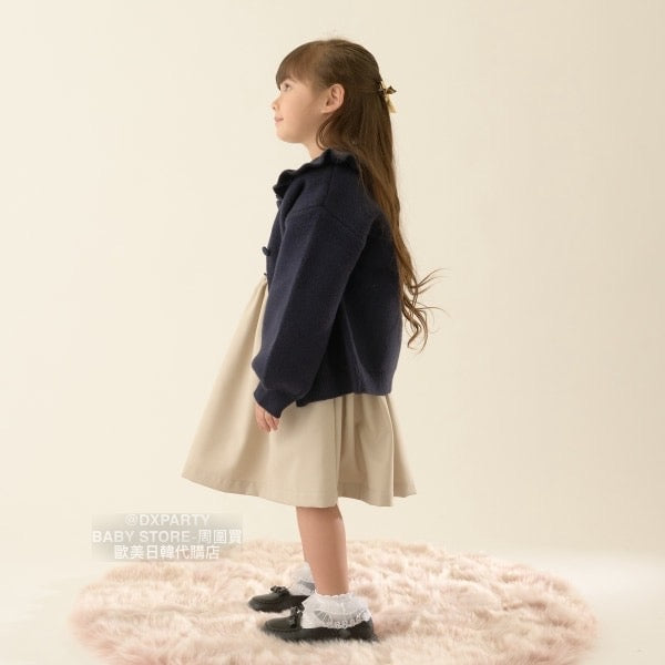 日本童裝 Ly# mine 荷葉領針織外套 110-140cm 女童款 秋季 OUTERWEAR