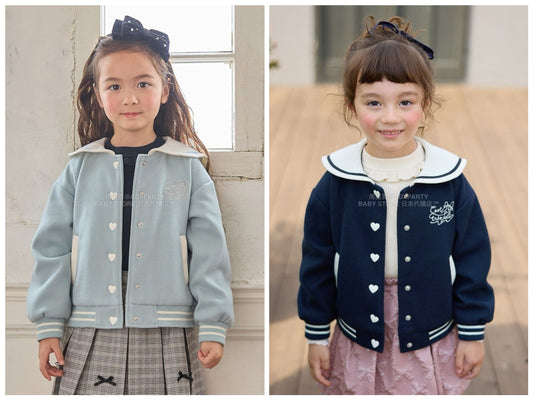 日本童裝 aF#a325 水手隊外套 110-160cm 女童款 秋季 (適合初秋、香港平均溫度）OUTERWEAR