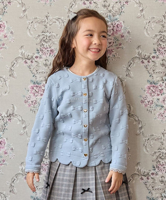 日本童裝 aF#a325 蝴蝶結提花外套 110-160cm 女童款 秋季  OUTERWEAR