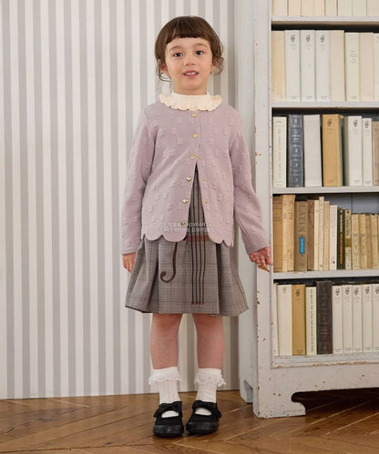 日本童裝 aF#a325 蝴蝶結提花外套 110-160cm 女童款 秋季  OUTERWEAR