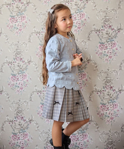 日本童裝 aF#a325 蝴蝶結提花外套 110-160cm 女童款 秋季  OUTERWEAR