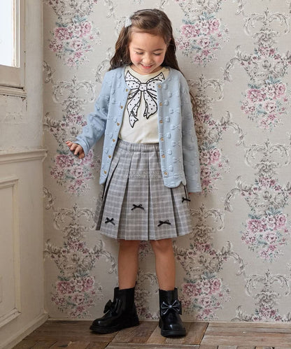 日本童裝 aF#a325 蝴蝶結提花外套 110-160cm 女童款 秋季  OUTERWEAR