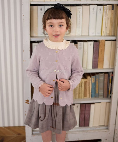 日本童裝 aF#a325 蝴蝶結提花外套 110-160cm 女童款 秋季  OUTERWEAR