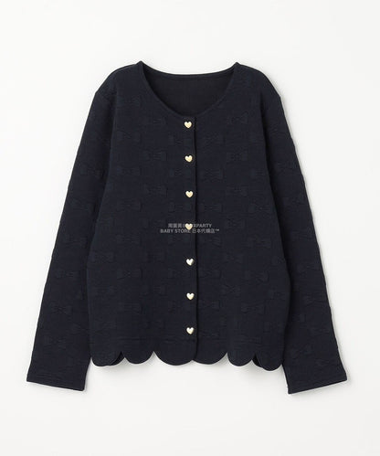 日本童裝 aF#a325 蝴蝶結提花外套 110-160cm 女童款 秋季  OUTERWEAR