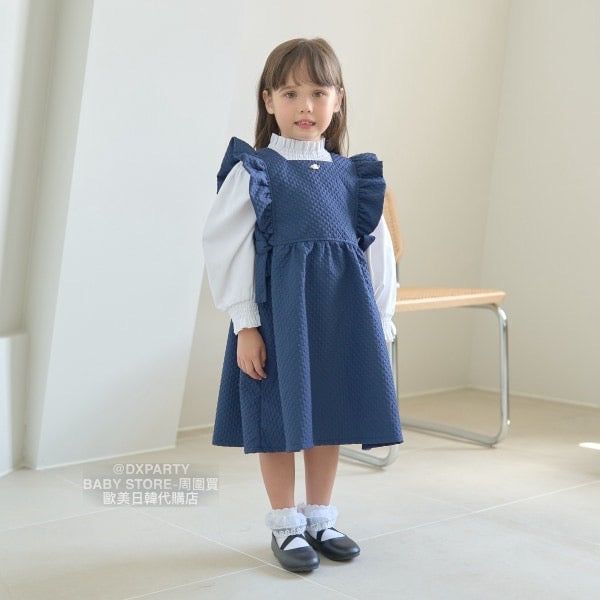 日本童裝 Ly# mine 荷葉邊圍裙背心連身裙 100-130cm 女童款 秋季 DRESSES