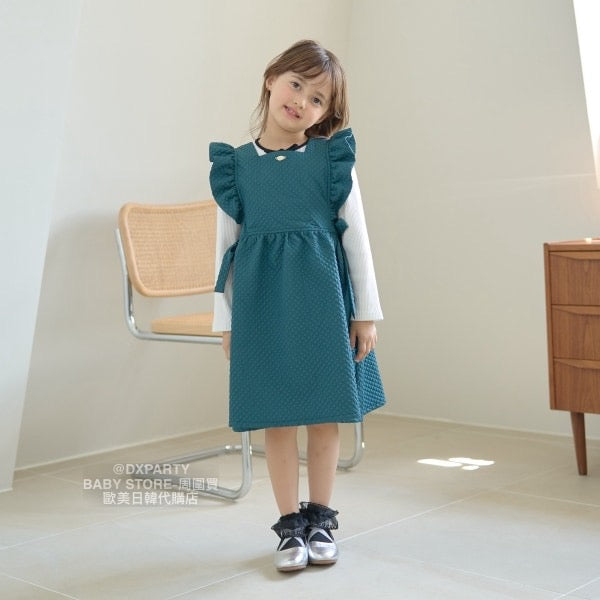 日本童裝 Ly# mine 荷葉邊圍裙背心連身裙 100-130cm 女童款 秋季 DRESSES