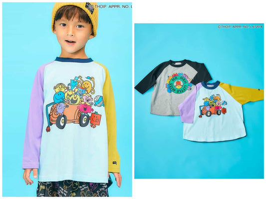 日本童裝 F.O.KIDS x MR.MEN LITTLE MISS 插肩袖上衣 80-140cm 男童款/女童款 秋季 TOPS 其他品牌童裝