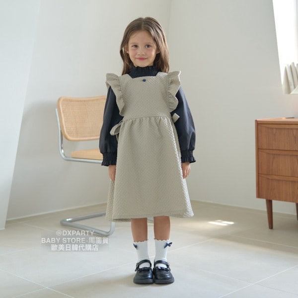 日本童裝 Ly# mine 荷葉邊圍裙背心連身裙 100-130cm 女童款 秋季 DRESSES