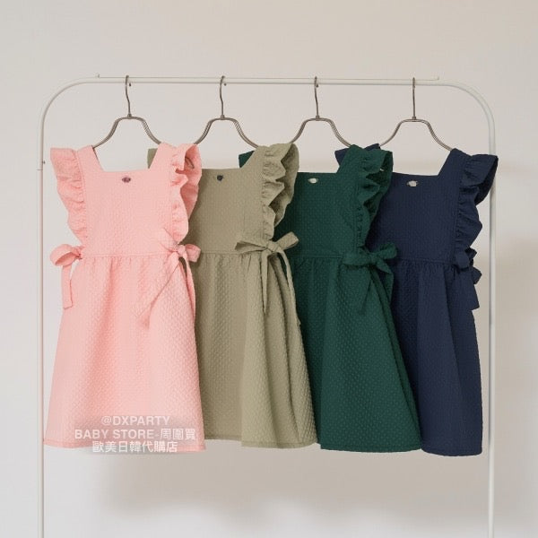 日本童裝 Ly# mine 荷葉邊圍裙背心連身裙 100-130cm 女童款 秋季 DRESSES