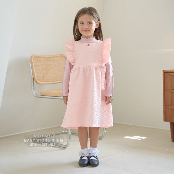 日本童裝 Ly# mine 荷葉邊圍裙背心連身裙 100-130cm 女童款 秋季 DRESSES