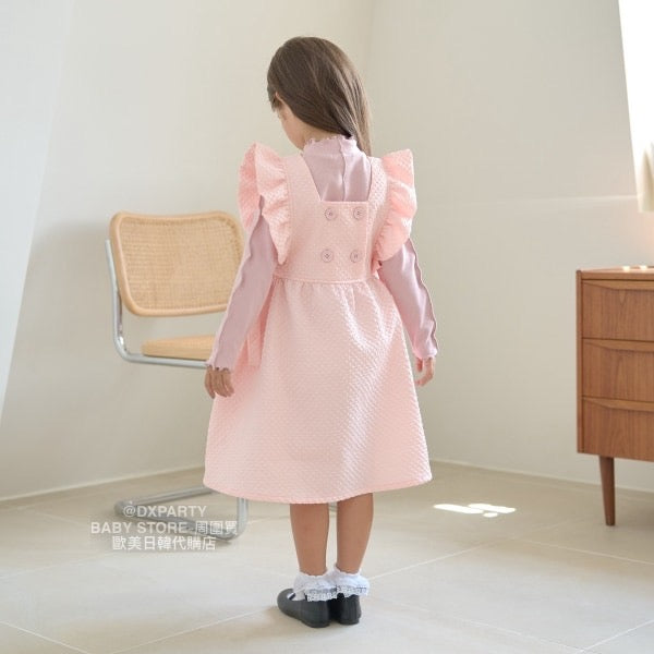 日本童裝 Ly# mine 荷葉邊圍裙背心連身裙 100-130cm 女童款 秋季 DRESSES