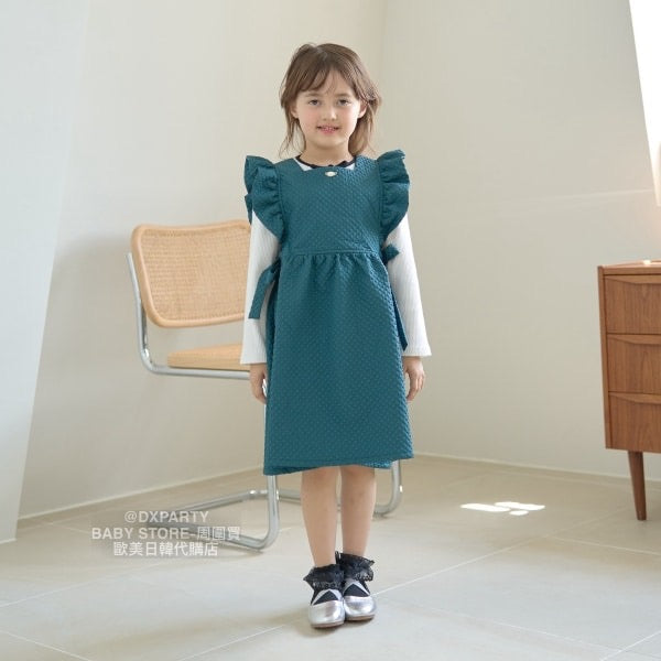 日本童裝 Ly# mine 荷葉邊圍裙背心連身裙 100-130cm 女童款 秋季 DRESSES