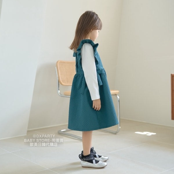 日本童裝 Ly# mine 荷葉邊圍裙背心連身裙 100-130cm 女童款 秋季 DRESSES