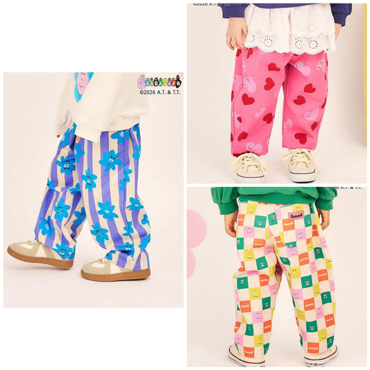 日本童裝 apres les cours x BARBAPAPA 滿印長褲 80-130cm 男童款/女童款 秋季 PANTS