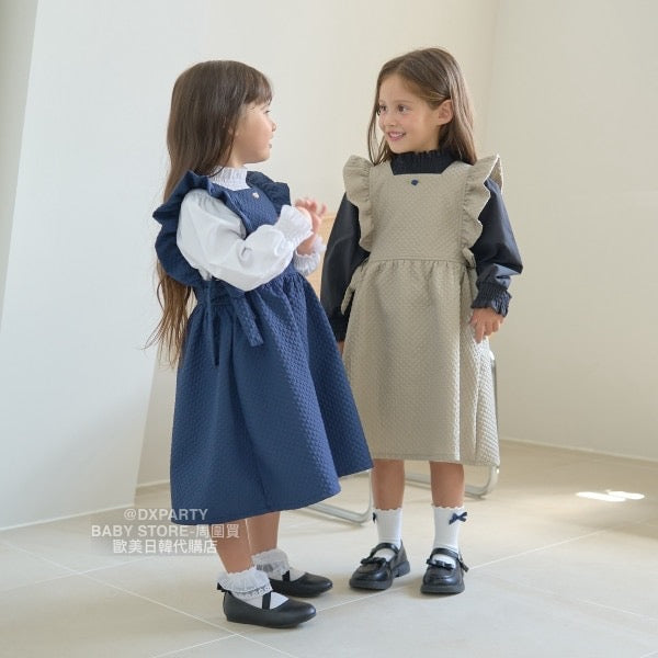 日本童裝 Ly# mine 荷葉邊圍裙背心連身裙 100-130cm 女童款 秋季 DRESSES