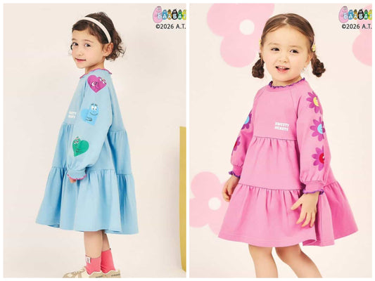 日本童裝 apres les cours x BARBAPAPA 連身裙 80-130cm 女童款 秋季 DRESSES