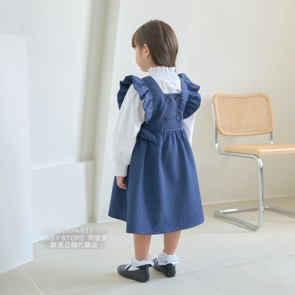 日本童裝 Ly# mine 荷葉邊圍裙背心連身裙 100-130cm 女童款 秋季 DRESSES