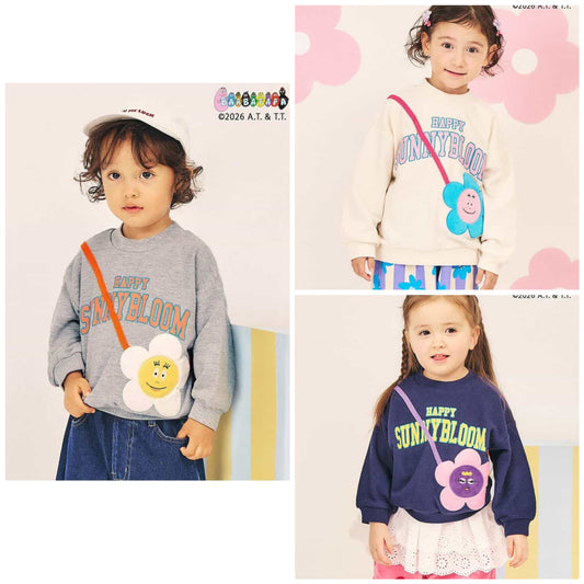 日本童裝 apres les cours x BARBAPAPA 假袋圖案衛衣 80-130cm 男童款/女童款 秋季 TOPS