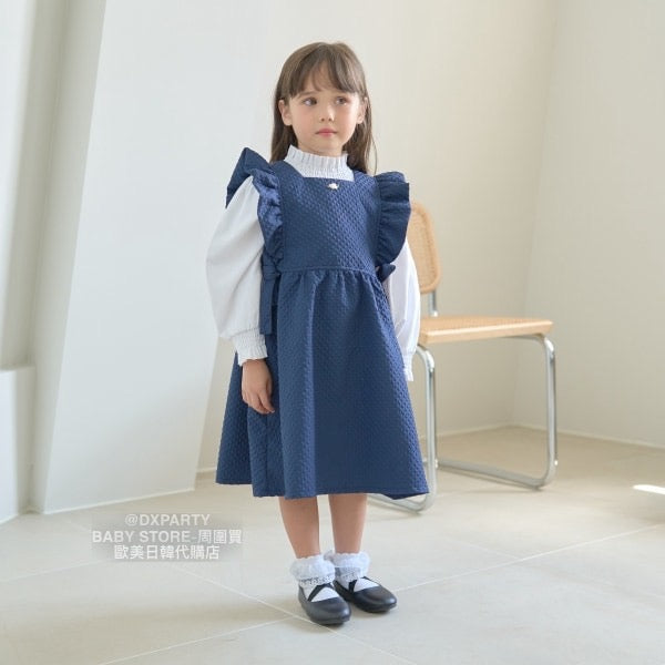 日本童裝 Ly# mine 荷葉邊圍裙背心連身裙 100-130cm 女童款 秋季 DRESSES