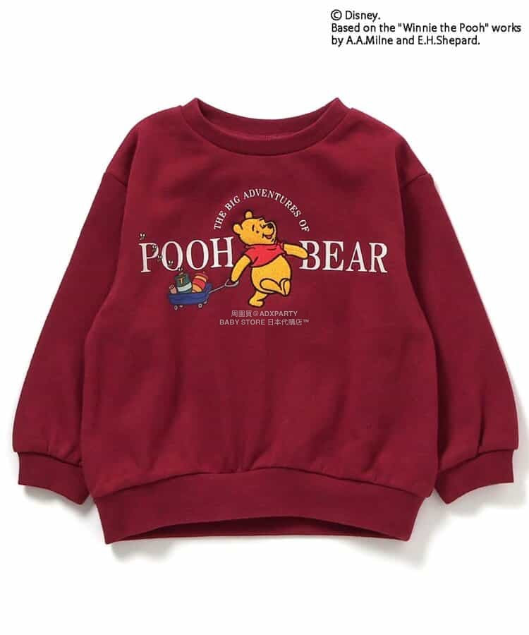 日本童裝 apres les cours x Disney 小熊維尼 80-130cm 男童款/女童款 冬季 TOPS 聖誕紅/新年紅