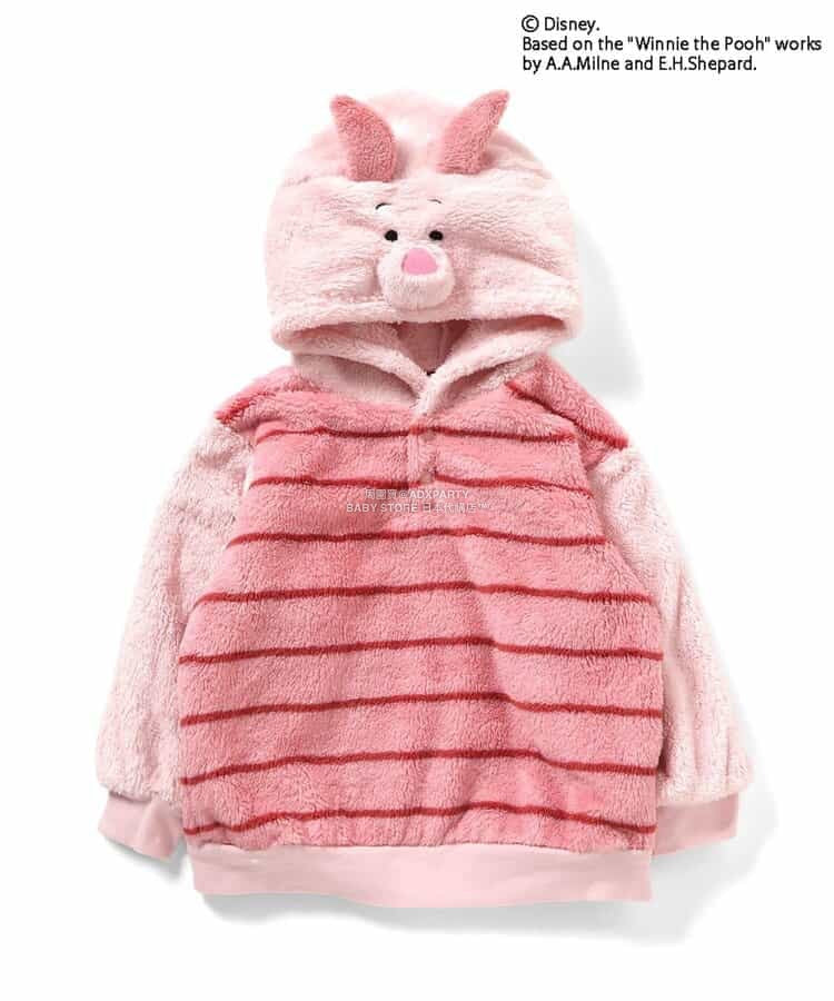 日本童裝 apres les cours x Disney 小熊維尼毛毛連帽衫 80-130cm 男童款/女童款 冬季 TOPS