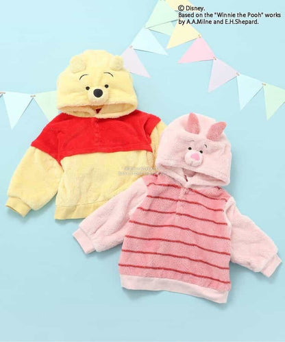 日本童裝 apres les cours x Disney 小熊維尼毛毛連帽衫 80-130cm 男童款/女童款 冬季 TOPS