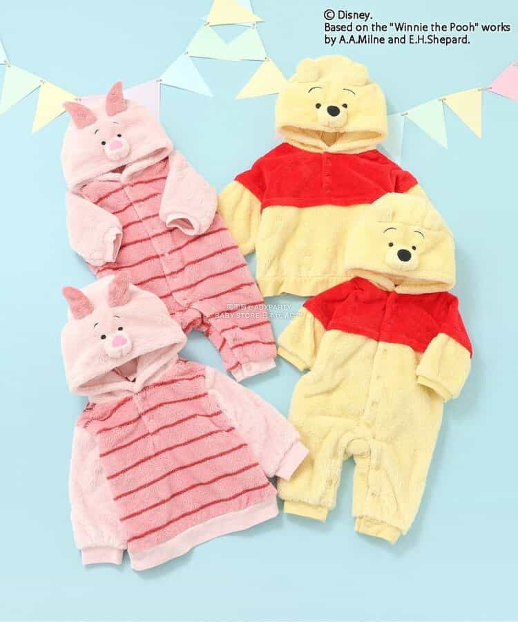 日本童裝 apres les cours x Disney 小熊維尼毛毛連帽衫 80-130cm 男童款/女童款 冬季 TOPS