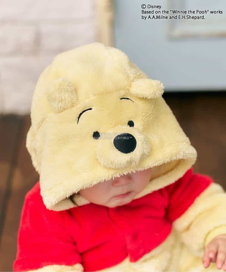日本童裝 apres les cours x Disney 小熊維尼毛毛連衣 70-80cm 男童款/女童款 冬季 Jumpsuit