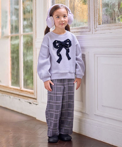 日本童裝 aF#a325 抓毛闊腳褲 110-160cm 女童款 冬季 PANTS