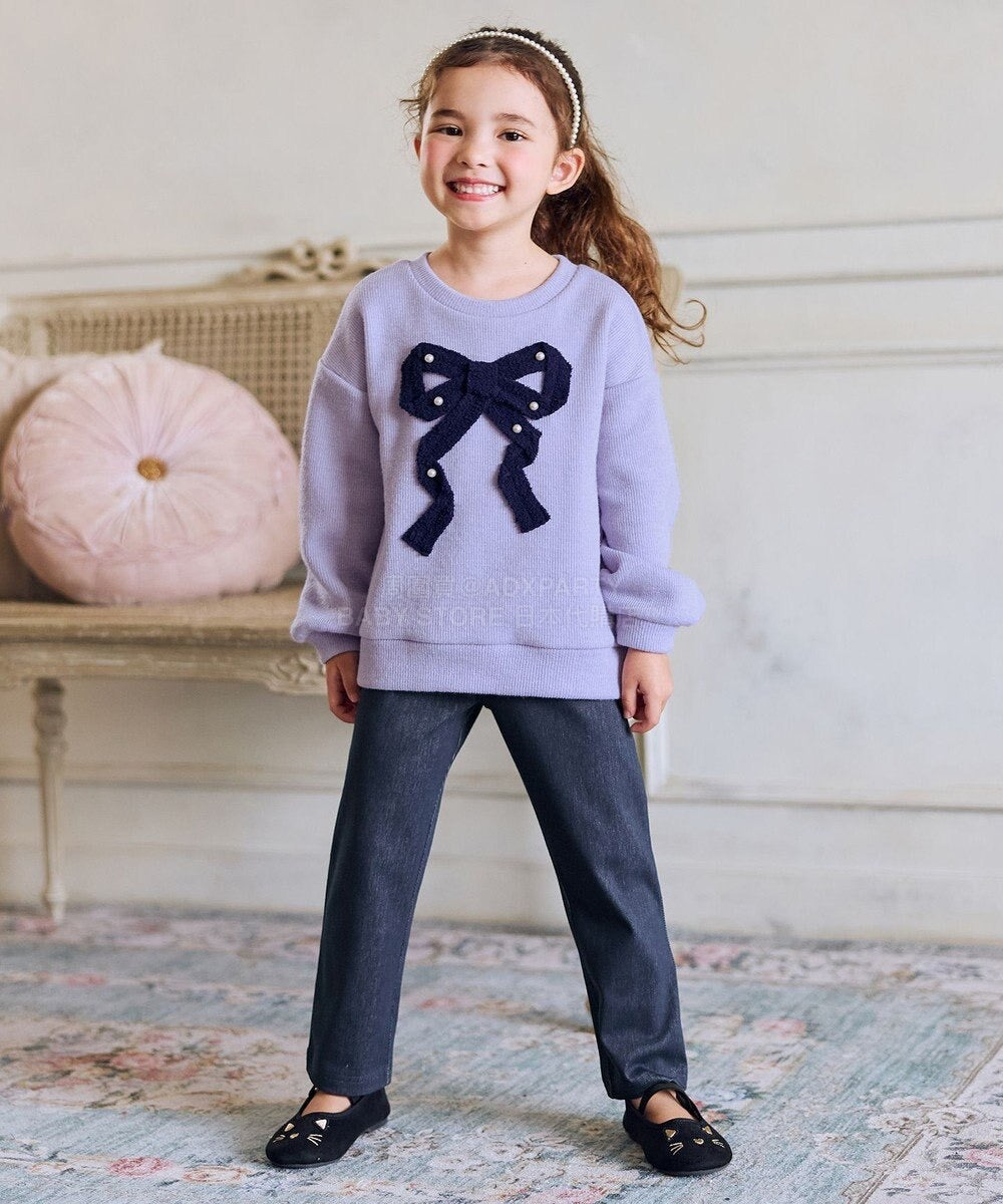 日本童裝 aF#a325 蝴蝶結針織上衣 110-160cm 女童款 冬季 TOPS