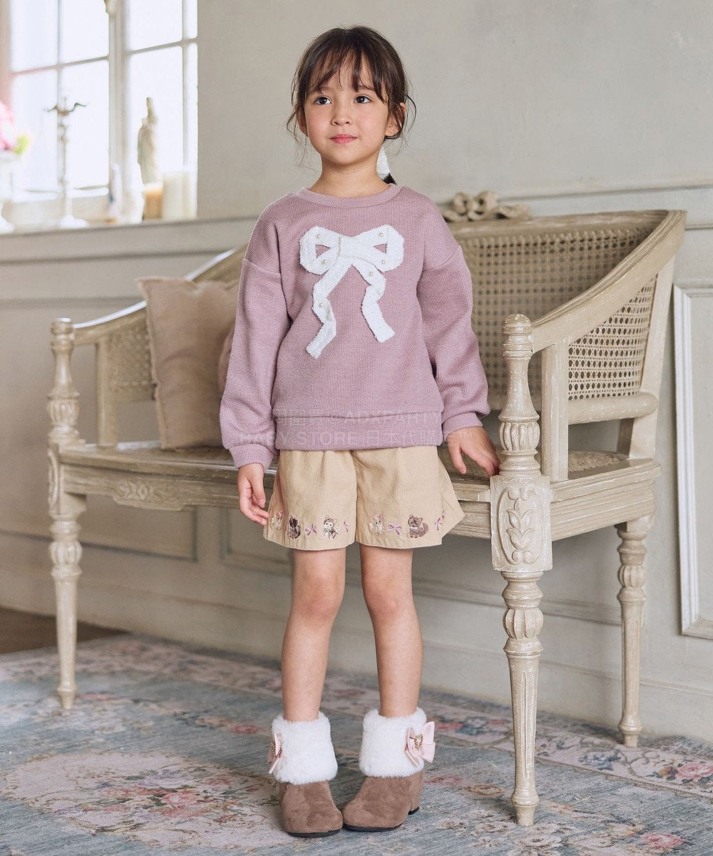 日本童裝 aF#a325 蝴蝶結針織上衣 110-160cm 女童款 冬季 TOPS