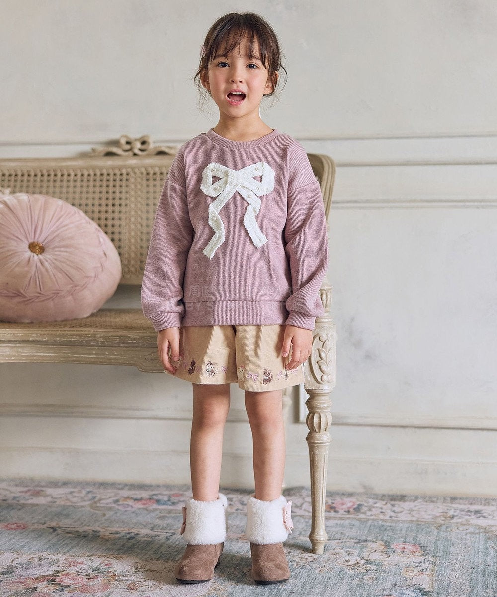 日本童裝 aF#a325 蝴蝶結針織上衣 110-160cm 女童款 冬季 TOPS