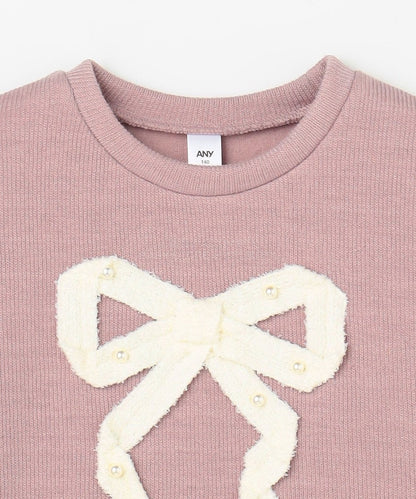 日本童裝 aF#a325 蝴蝶結針織上衣 110-160cm 女童款 冬季 TOPS