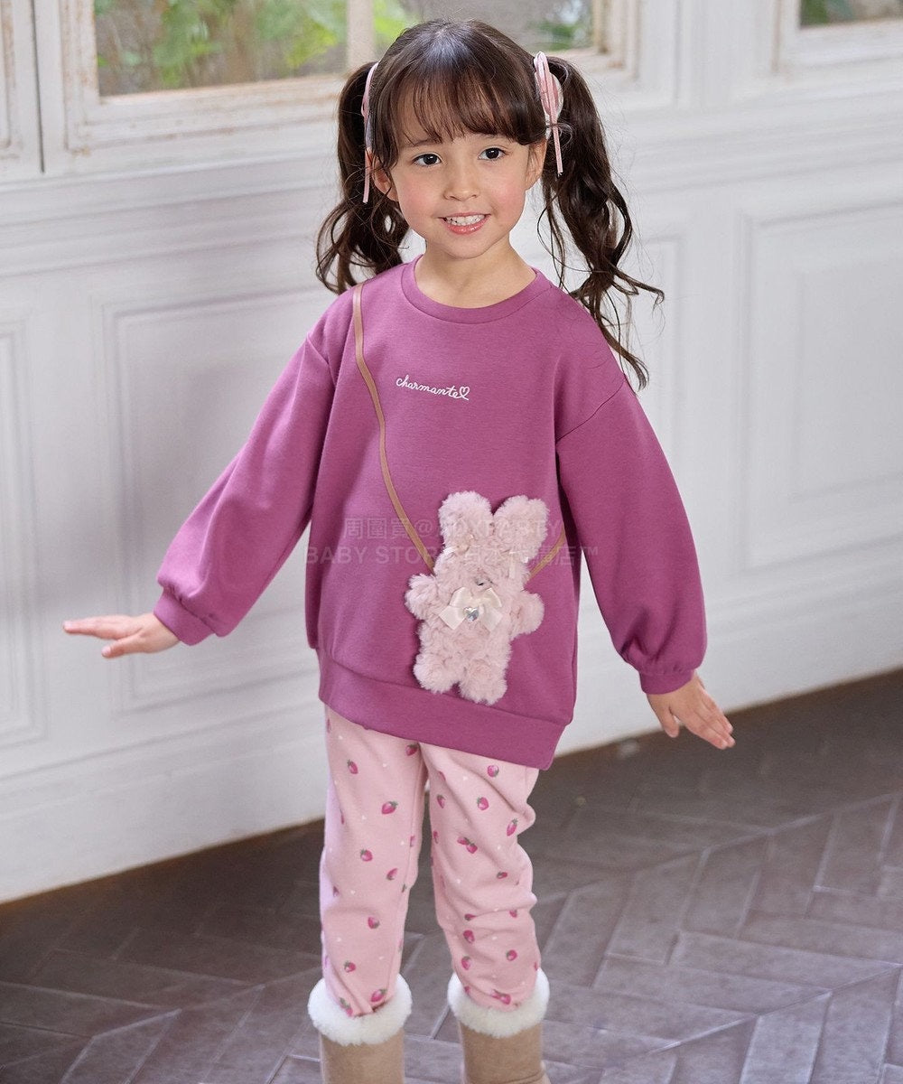 日本童裝 aF#a325 毛毛公仔口袋衛衣 90-150cm 女童款 冬季 TOPS