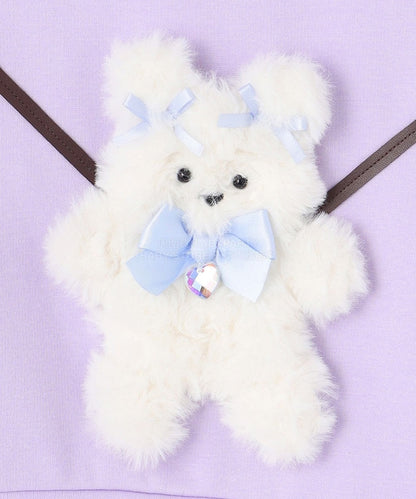 日本童裝 aF#a325 毛毛公仔口袋衛衣 90-150cm 女童款 冬季 TOPS