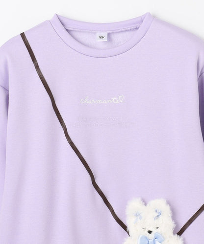 日本童裝 aF#a325 毛毛公仔口袋衛衣 90-150cm 女童款 冬季 TOPS