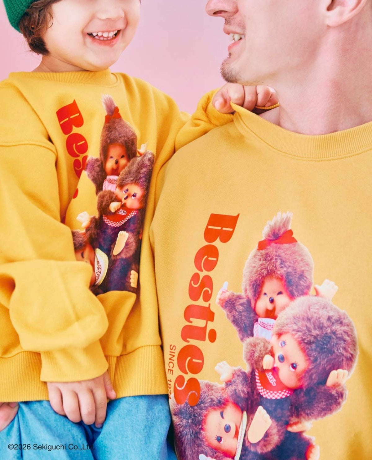 日本童裝 p.premier x Monchhichi 印花衛衣 L 大人款  秋季 TOPS 聖誕紅/新年紅 