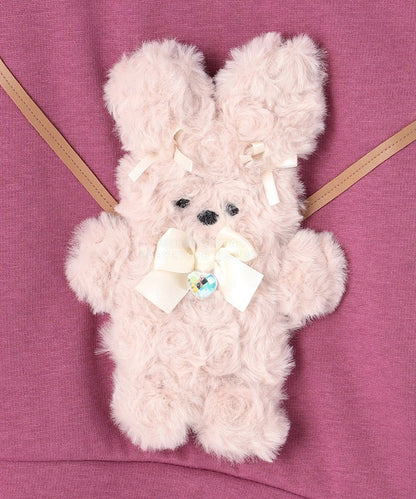 日本童裝 aF#a325 毛毛公仔口袋衛衣 90-150cm 女童款 冬季 TOPS