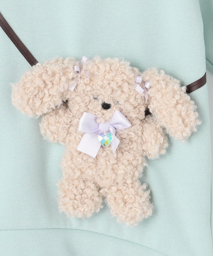 日本童裝 aF#a325 毛毛公仔口袋衛衣 90-150cm 女童款 冬季 TOPS