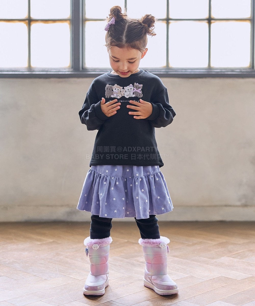 日本童裝 aF#a325 貓貓刺繡圖案衛衣 90-150cm 女童款 冬季 TOPS