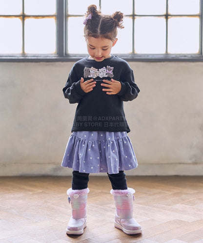 日本童裝 aF#a325 貓貓刺繡圖案衛衣 90-150cm 女童款 冬季 TOPS