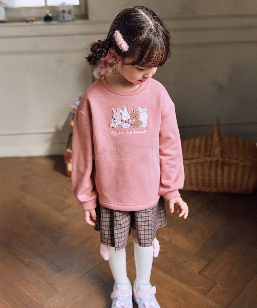 日本童裝 aF#a325 貓貓刺繡圖案衛衣 90-150cm 女童款 冬季 TOPS