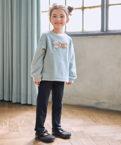 日本童裝 aF#a325 貓貓刺繡圖案衛衣 90-150cm 女童款 冬季 TOPS