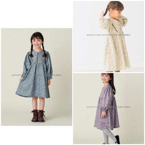 日本童裝 BEAMS mini 碎花連身裙 90-150cm 女童款 秋季 DRESSES