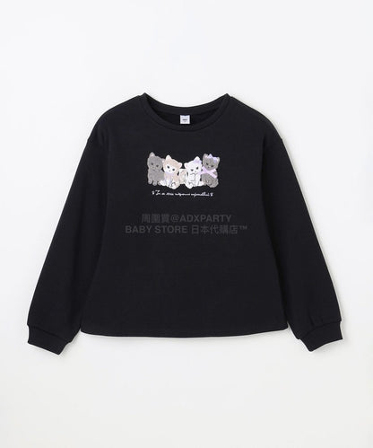 日本童裝 aF#a325 貓貓刺繡圖案衛衣 90-150cm 女童款 冬季 TOPS