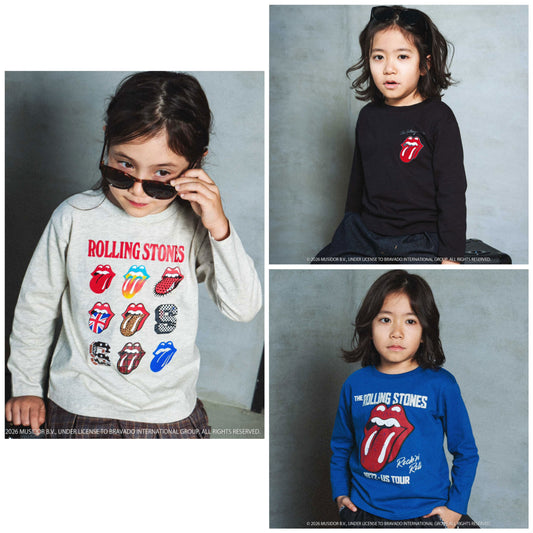 日本童裝 Slap Slip x The Rolling Stones 印花長袖上衣 80-130cm 男童款/女童款 秋季 TOPS 其他品牌童裝